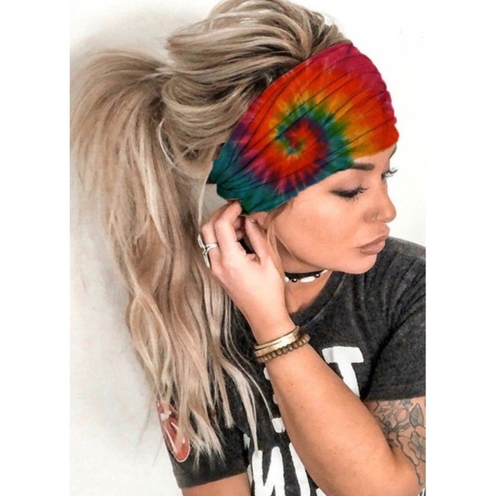 Head band wrap tie accessory tie dye